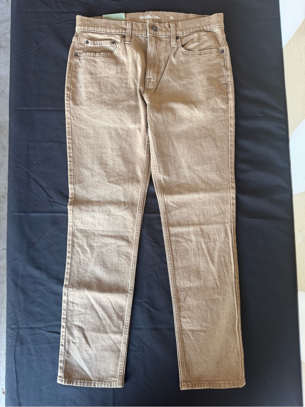NWT Goodfellow & Co Men's 30x30 Slim Fit Jeans Tan Khaki Stretch Denim Pants